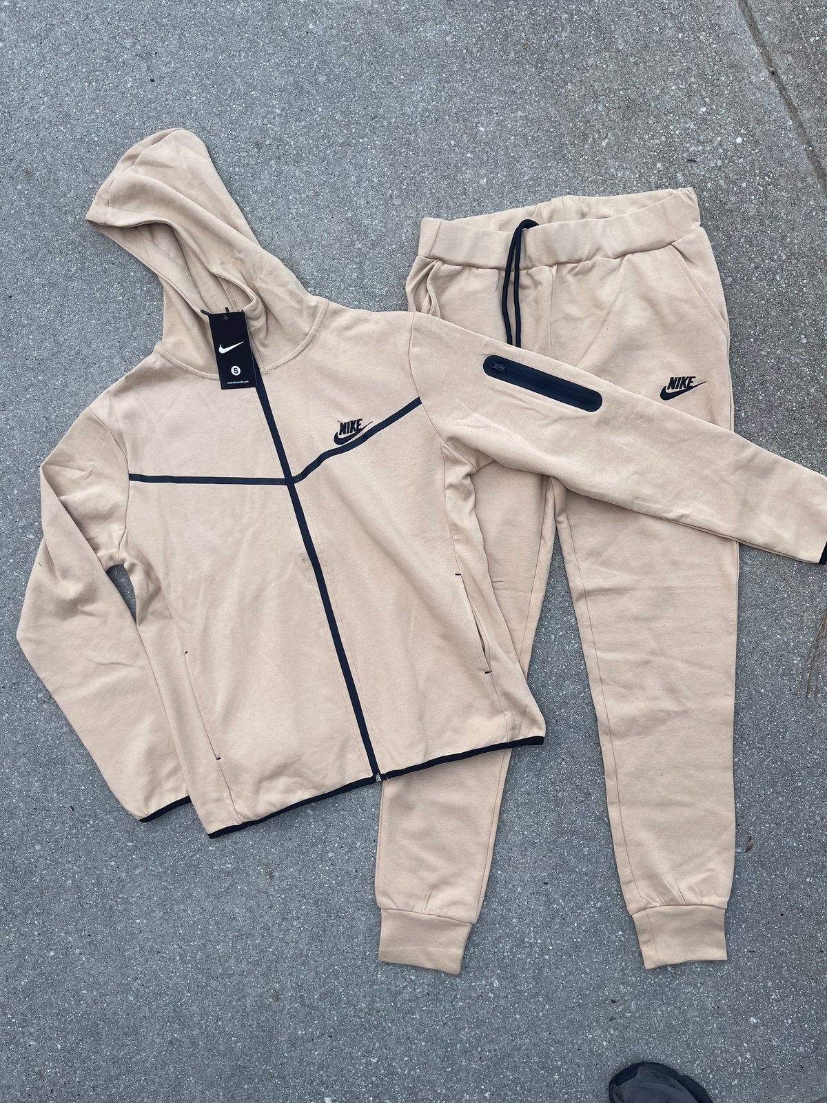 Men’s Nude Tech Zip Up Sweatpants Set