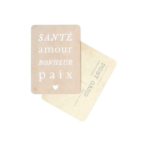 Image of Carte Postale SANTÉ AMOUR BONHEUR PAIX / ADAM