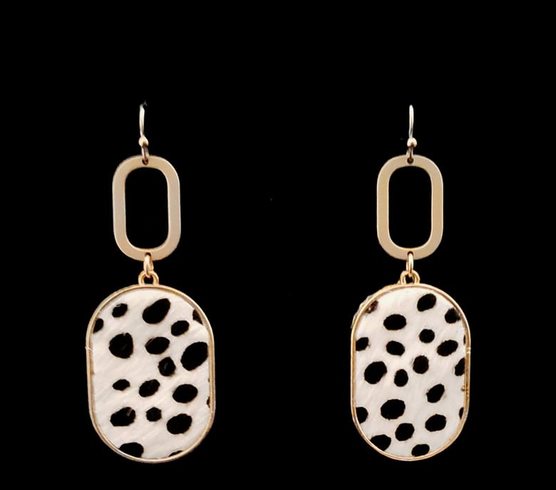 Image of Cow Print Pierced Earrings 