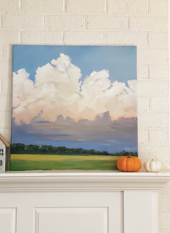 Image of Original Oil Painting - Happy Clouds