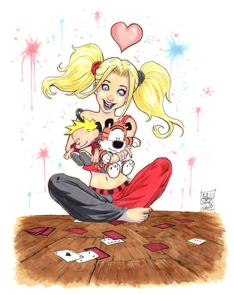 Image of Harley Quinn and Calvin and Hobbes