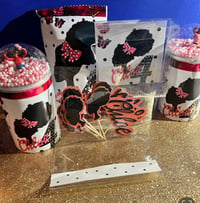 Image 1 of Black Barbie Party Favors/Chip Bags/Squad Shirts 