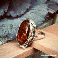 Image 1 of Amber Lily Sterling Silver Ring