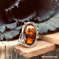 Image 2 of Amber Lily Sterling Silver Ring