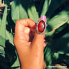 Amber Lily Sterling Silver Ring