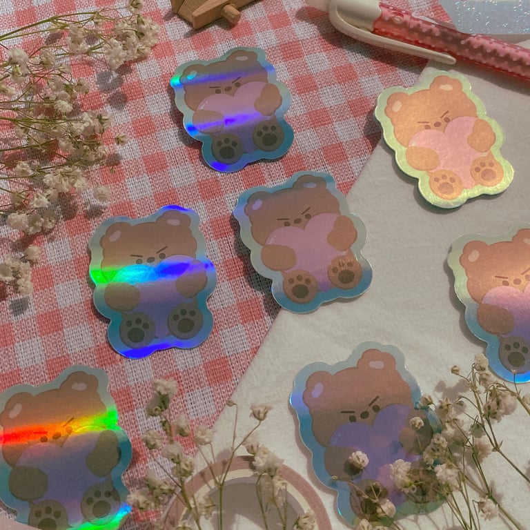 LOVELY BEAR DIE-CUT STICKER