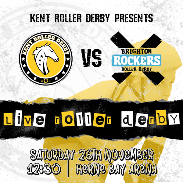 Image of NOW ON DOOR ONLY - Kent Roller Derby v Brighton Rockers Roller Derby - Saturday 26th November