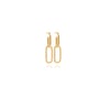 Gold large double oval link earrings