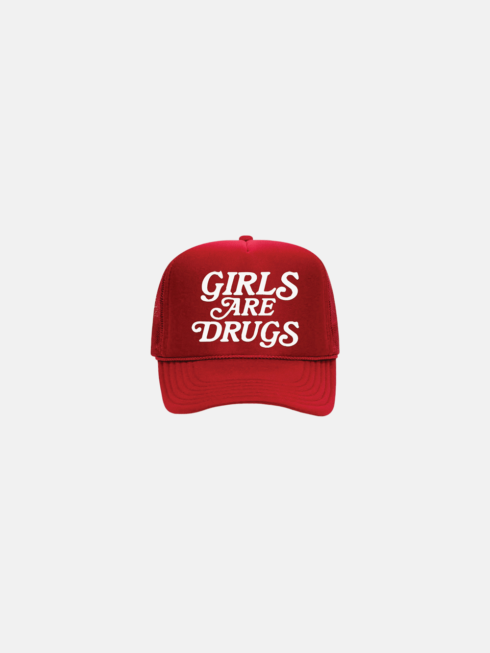 Image of GIRLS ARE DRUGS® TRUCKERS - "UNIVERSITY RED"