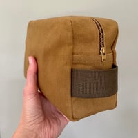 Image 2 of WAXED CANVAS WASHBAG IN TAN