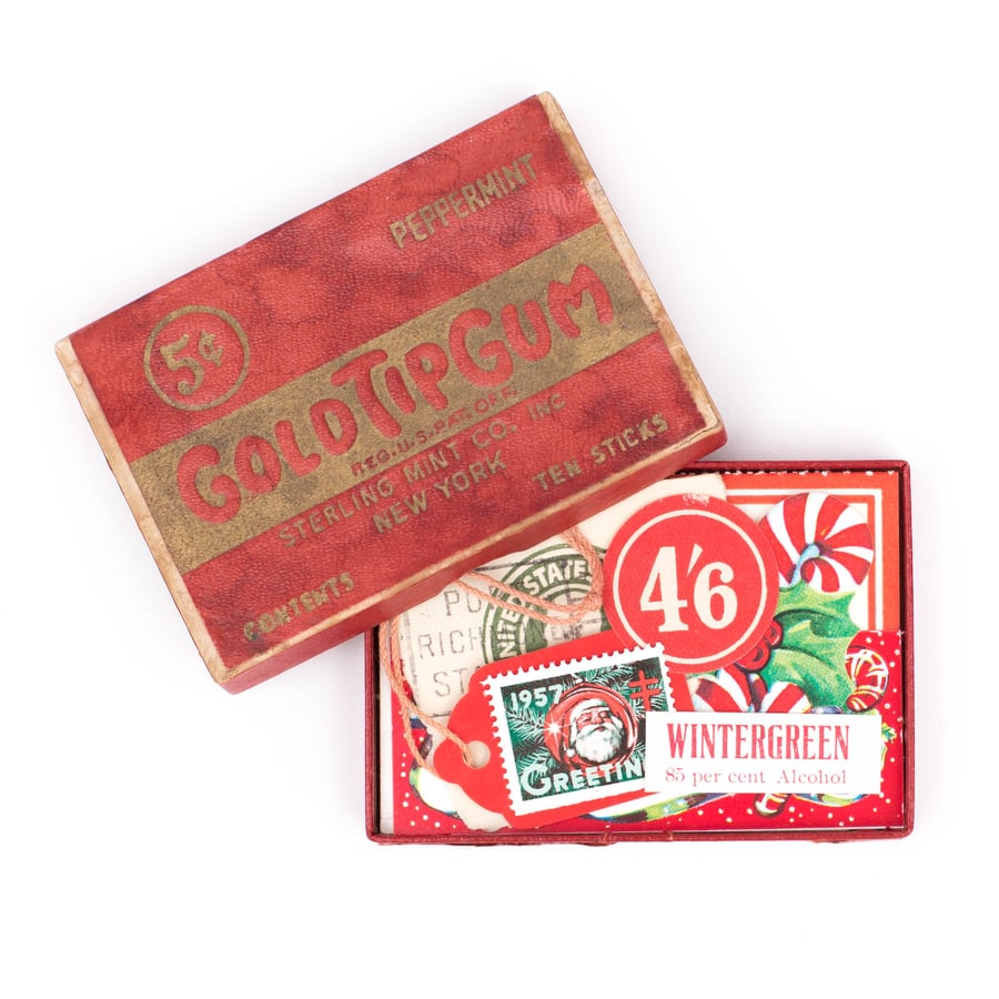 Image of Gum Box with Christmas Ephemera
