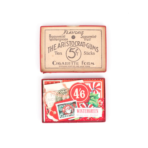 Image of Gum Box with Christmas Ephemera