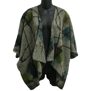 Image of Cocoon Jacket in crinkle rayon - hand painted - one size