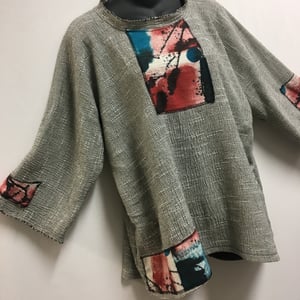 Image of Dale top - textures rayon - with hand painted accents