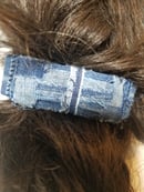 Image 2 of Tasty Raw Edge Denim “Strippy” Hair Clip