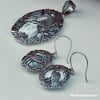 Blue Heron Mother of Pearl Sterling Silver Earrings