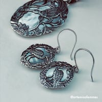 Image 4 of Blue Heron Mother of Pearl Sterling Silver Earrings