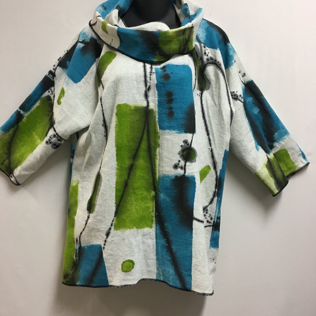 Image of Alison Tunic - cotton/rayon - hand painted "inner Joy and Strength" design