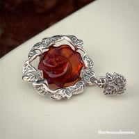 Image 1 of Amber Rose Sterling Silver Pendant