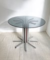 MESA DE VIDRIO Y ACERO, AÑOS 70