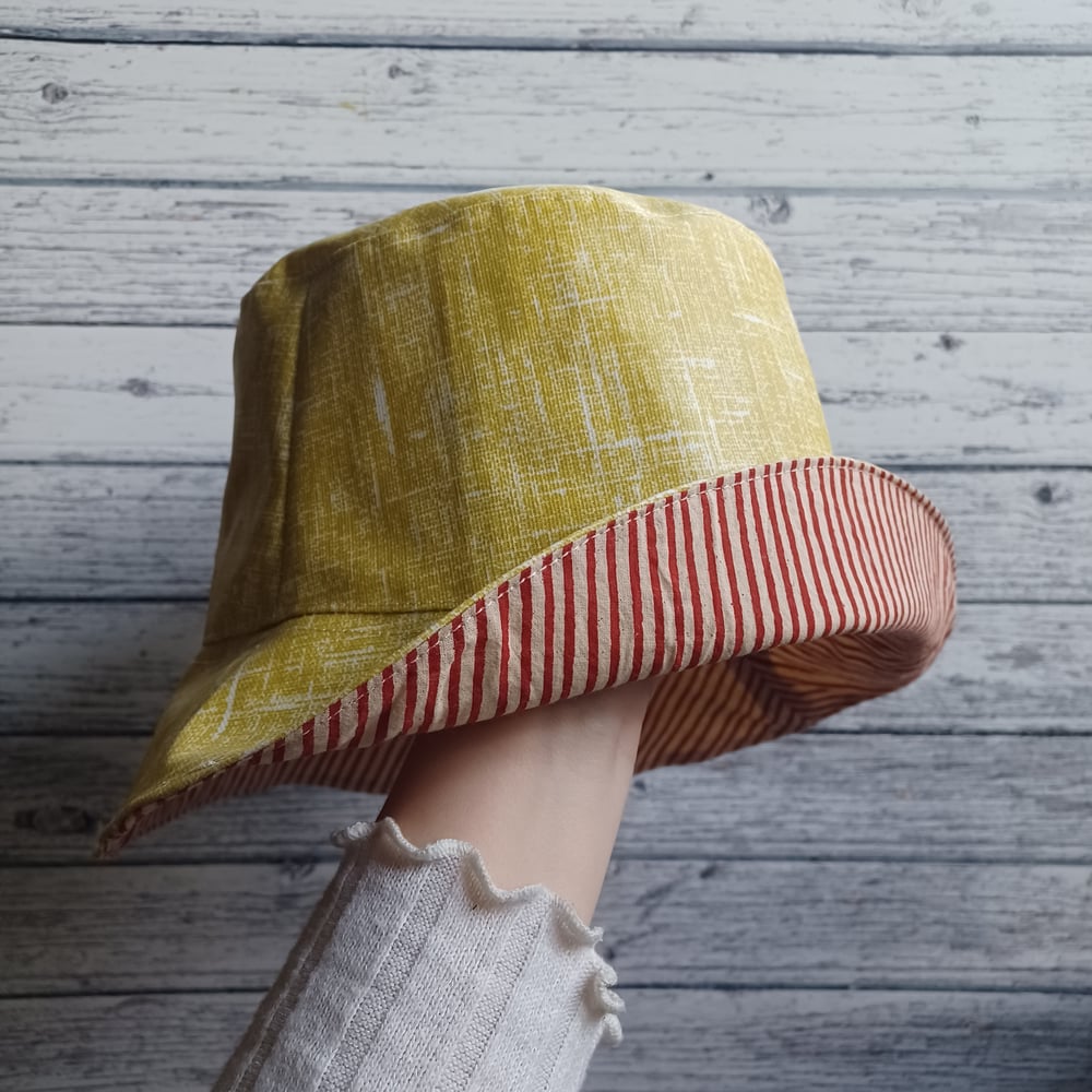 Image of Water Resistant Bucket Hat- Repurposed Vinyl and Oil Cloth