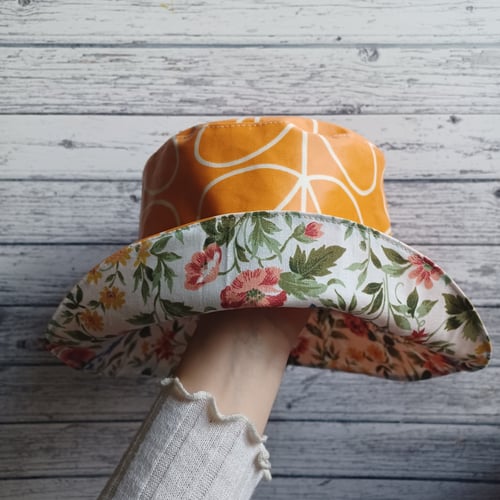 Image of Water Resistant Bucket Hat- Repurposed Vinyl and Oil Cloth