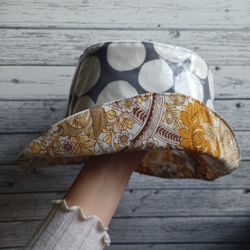 Image of Water Resistant Bucket Hat- Repurposed Vinyl and Oil Cloth