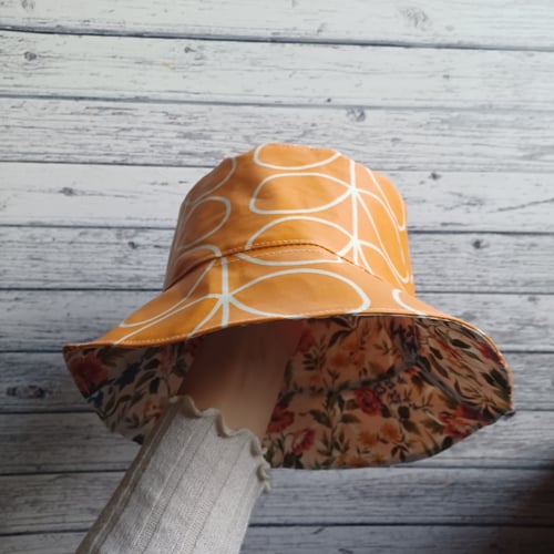 Image of Water Resistant Bucket Hat- Repurposed Vinyl and Oil Cloth