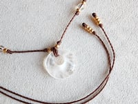 Image 5 of Clear Quartz necklace - Adjustable cord knotted hippie boho necklace 