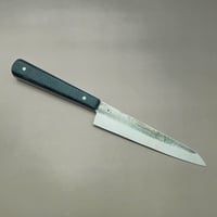 Image 1 of Petty knife with blue burlap micarta 