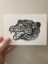 Opossum Head Blockprint (Restock!)