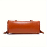 Image 4 of Women'S Vintage Commuter Tote Bag with Removable Strap & Zipper Closure - Golden-Ton