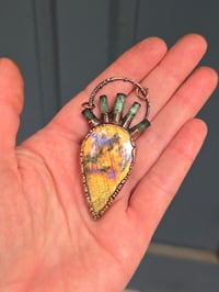 Image 3 of Electroformed labradorite and indicolite tourmaline necklace 