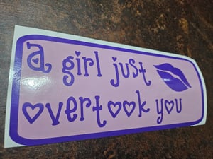 Image of "You just got passed by a girl" funny car bumper sticker