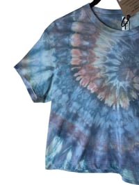 Image 5 of XS Crop Tee in Soft Tidal Spiral Ice Dye