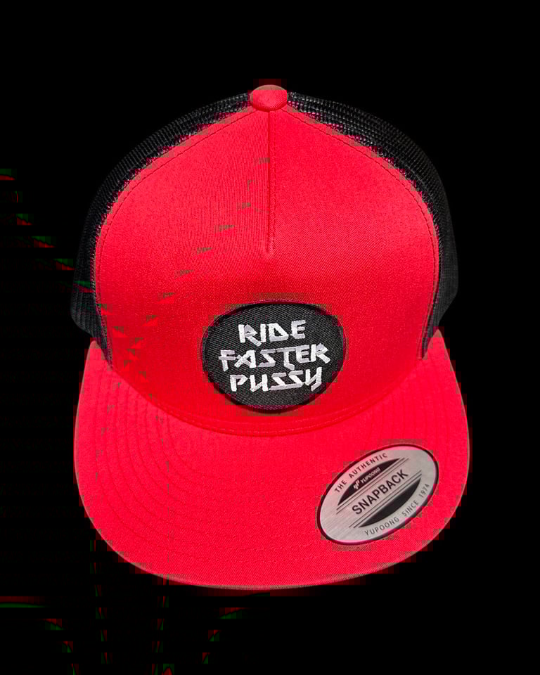 Text Snapback in Red and Black