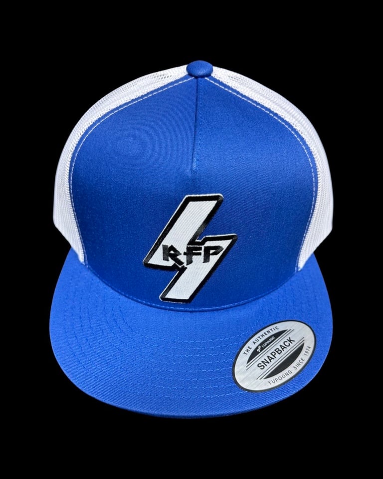 Bolt Snapback in Royal Blue and White