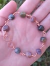 Indian agate wire wrapped bracelet