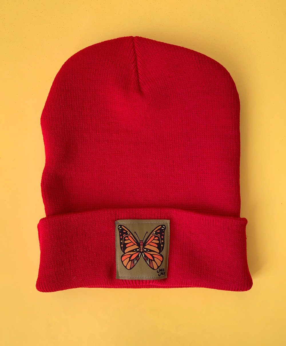 Butterfly Beanie in Red