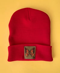 Image 2 of Butterfly Beanie in Red