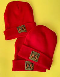 Image 4 of Butterfly Beanie in Red
