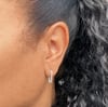 Silver large double oval link earrings 2