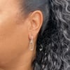 Silver large double oval link earrings 2