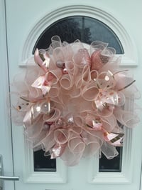 Image 3 of Rose Gold Christmas Wreath, Wall Decor, Rose Gold Door Wreath