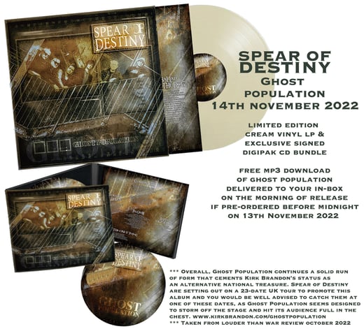 SPEAR OF DESTINY Ghost  Population Cream Vinyl + CD Bundle
