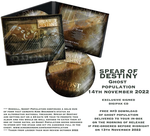 SPEAR OF DESTINY Ghost Population Digipak CD