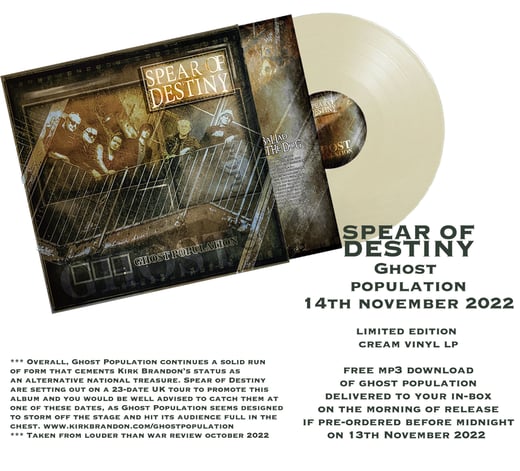 Spear of Destiny Ghost Population Limited Edition Cream Vinyl LP