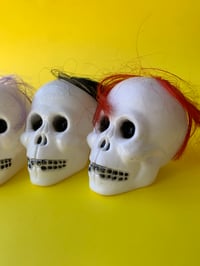 Image 3 of Vintage Blowmold Skulls with hair