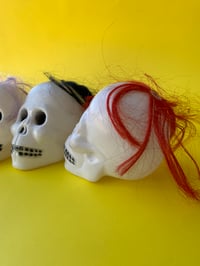 Image 5 of Vintage Blowmold Skulls with hair