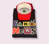 FAKE NEWS BLACK T-SHIRT WITH RED MEDIA IS THE VIRUS HAT